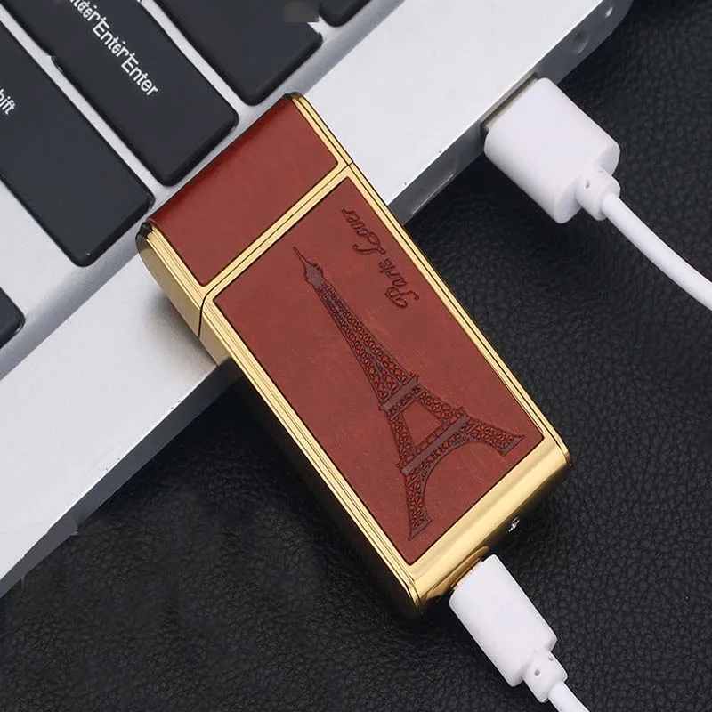 Модная Зажигалка для сигарет, ветрозащитная зарядка, usb-зажигалка, креативные зажигалки для сигар, тонкая Электронная зажигалка, аксессуары для курения
