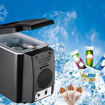 

6L Car Refrigerator 12V Multi-Function Temperature Control Dual-Use Box Cooler Warmer Vehicular Fridge for Travel Home