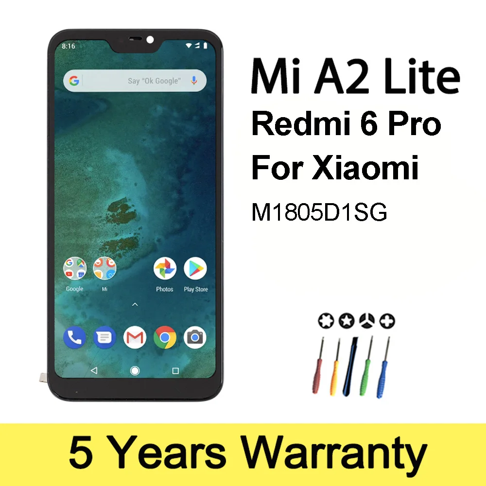 Xiaomi Mi A2 Lite Display Touch Frame Lcd Display Frame Xiaomi Mi A2