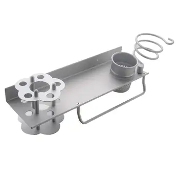 

Wall-Mounted Hair Dryer Rack Heliciform Alumimum Storage Organizer Toothbrush Holder Bathroom Barber Shop Fixture