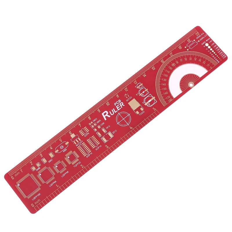 

PCB Ruler IC Package Hollow Protractor Electronic Engineer Measuring Tool