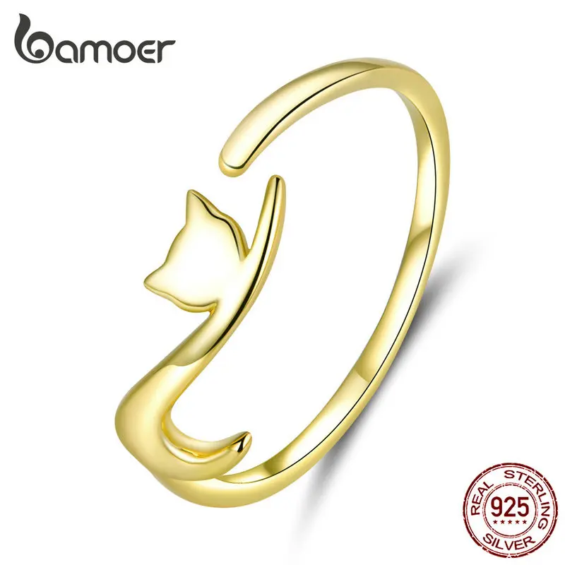 Женское кольцо с длинным хвостом BAMOER 100% 925 пробы серебряное для помолвки SCR220|ring
