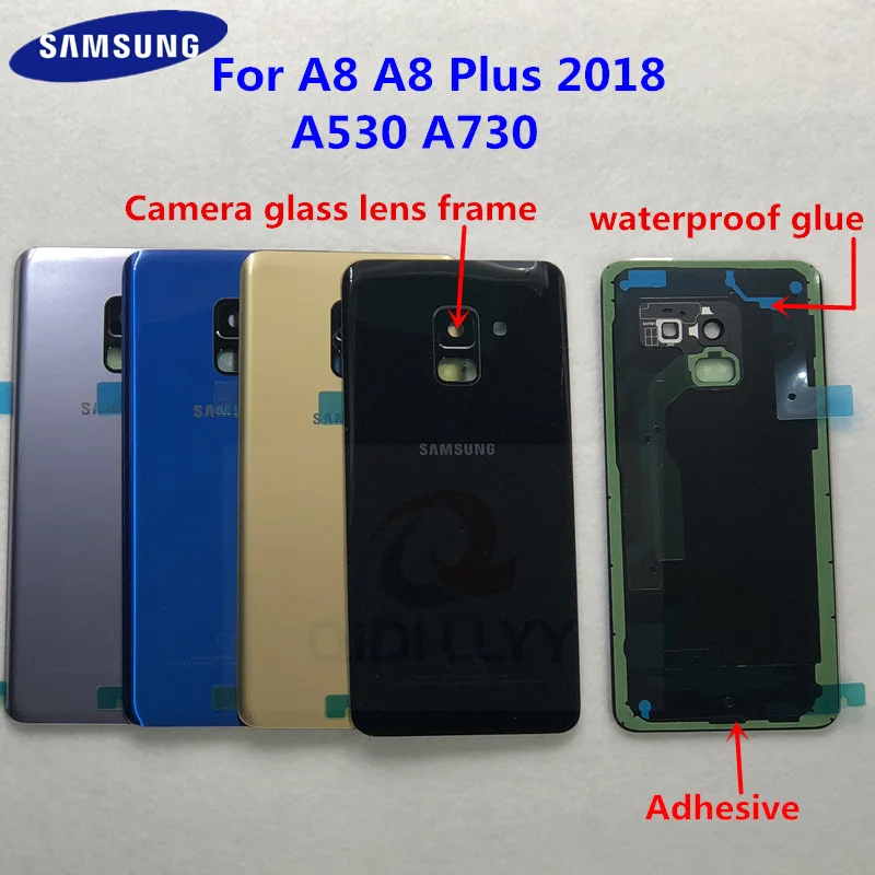 Заднее стекло для Samsung Galaxy A8 2018 A530 A530F задняя крышка батарейного отсека стеклянная