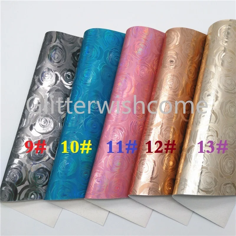 Glitterwishcome 21X29 см A4 Размеры виниловые обои для банты тиснением розы кожаный тканевый Искусственная кожа листы для банты, GM243A
