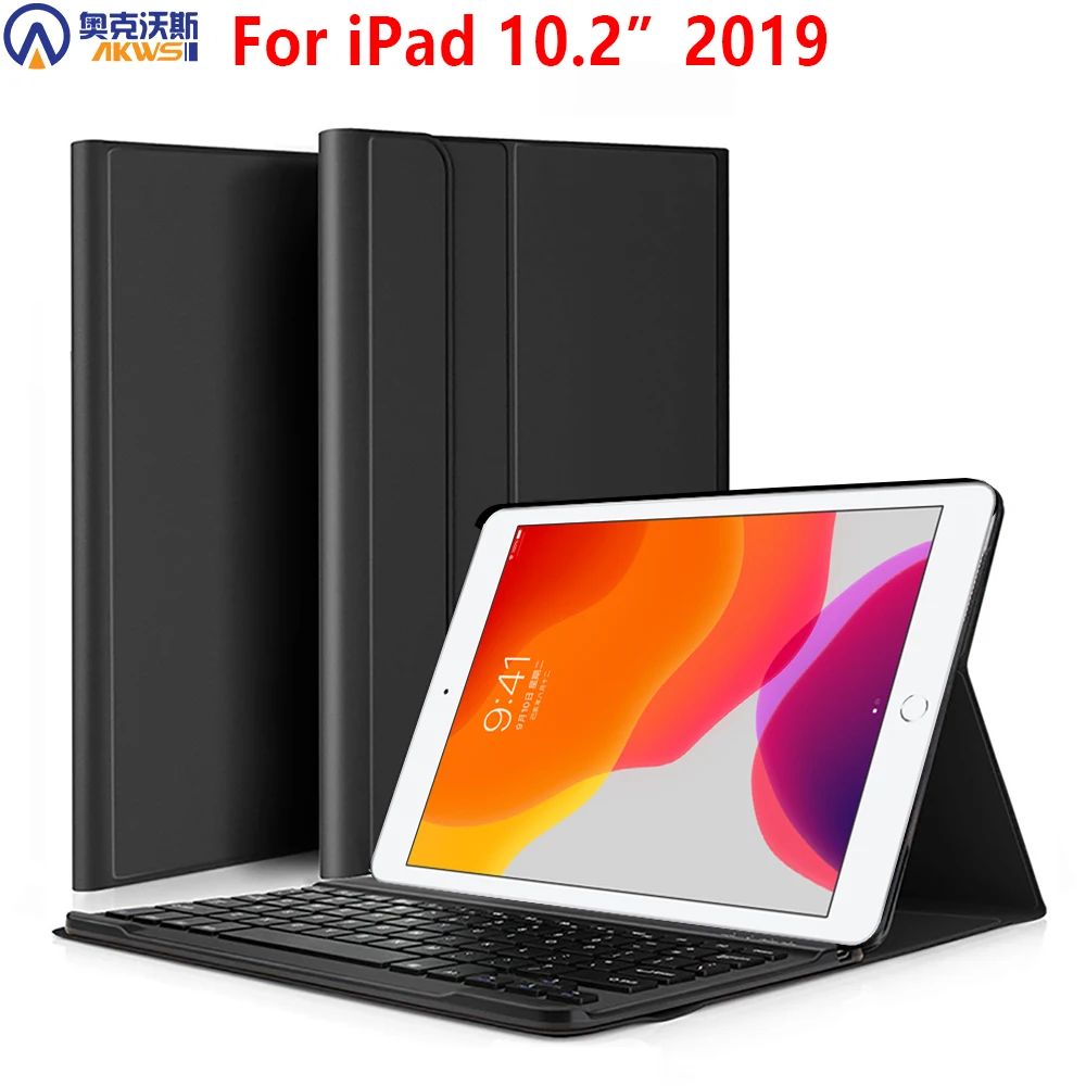 Arteck Ultra-Thin Bluetooth Keyboard with Folio Full Protection Case for Apple iPad 7 10.2-inch 2019 with 130 Degree Swivel Rotating iPad 10.2-inch Keyboard