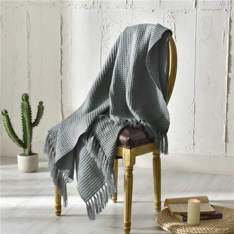 

Summer Air Conditioning Blanket Cozy Soft Bedspread Plaid for Single Double People Lie Fallow Siesta Blankets Bedding