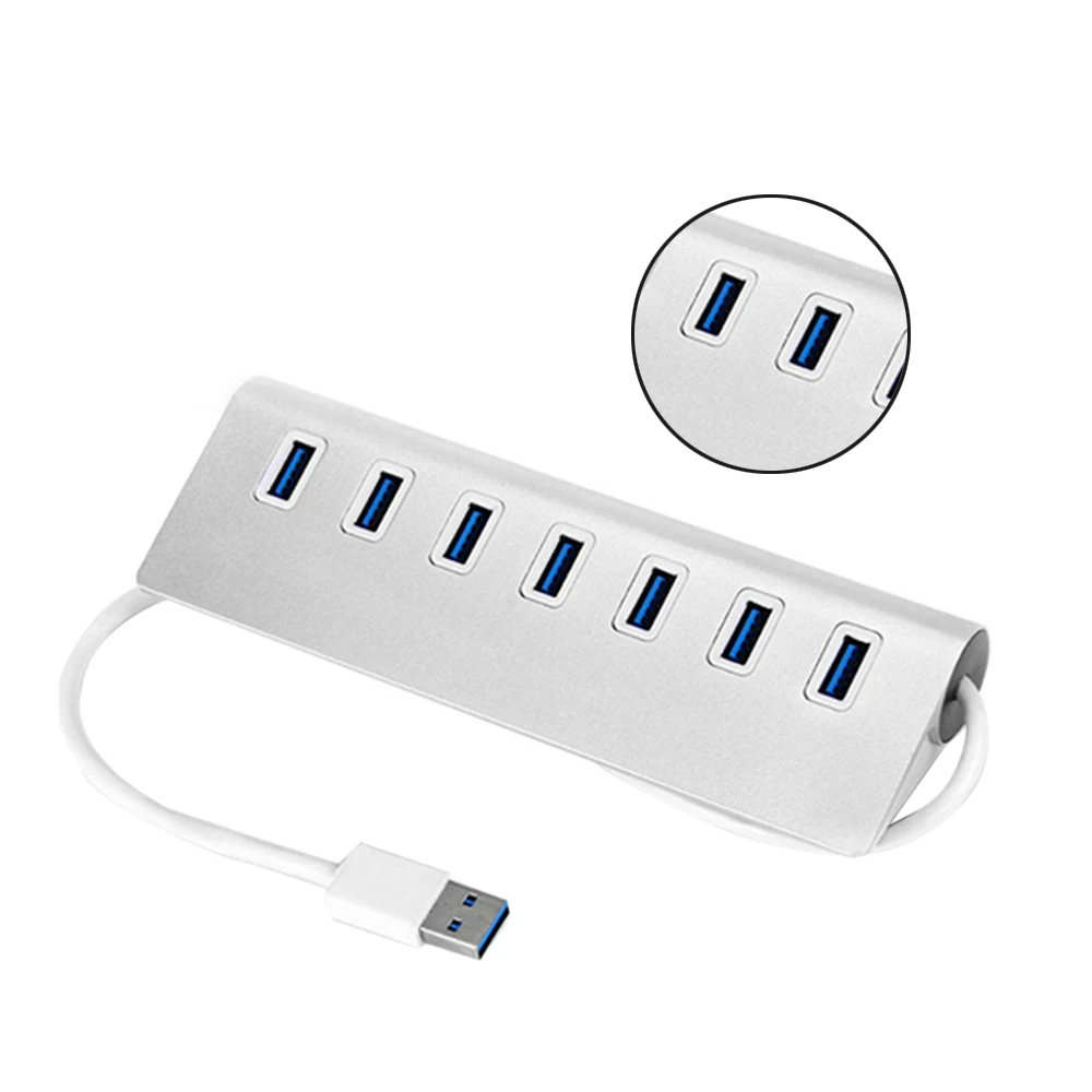 7 Алюминиевый порт USB 3,0 концентратор 5 Гбит/с высокоскоростной+ адаптер питания переменного тока для ПК ноутбук Mac iMac MacBook Pro
