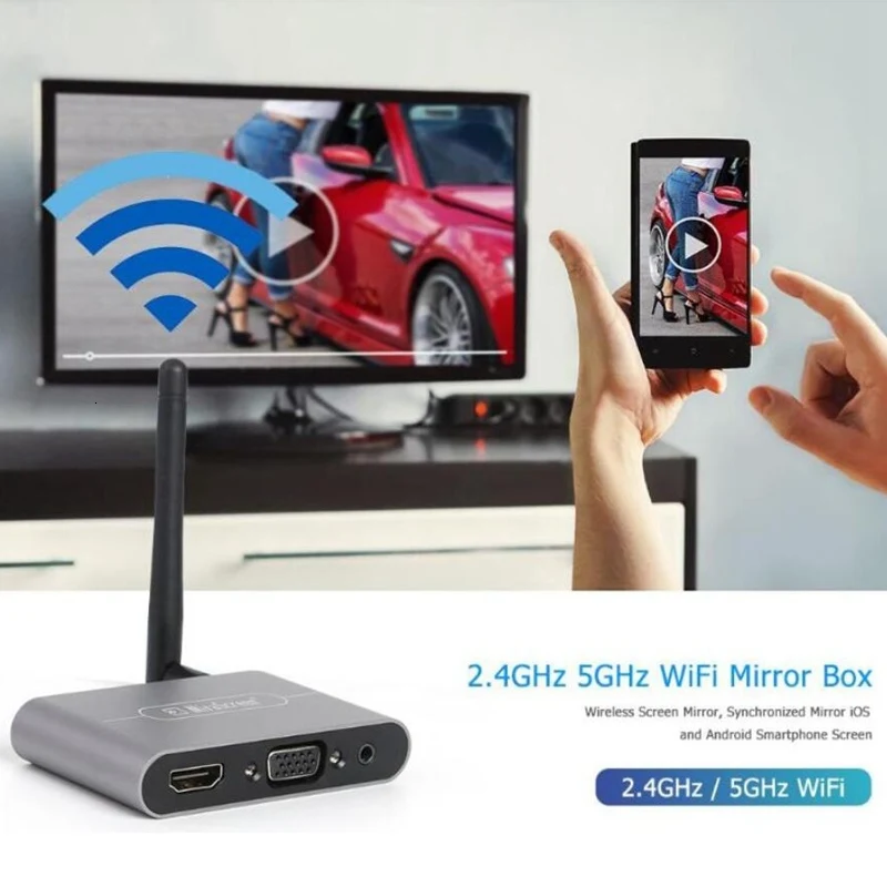 Mirascreen беспроводной HDMI VGA зеркальная коробка wifi Дисплей донгл ТВ-палка Miracast Airplay медиа-поток для Android iOS телефон к ТВ