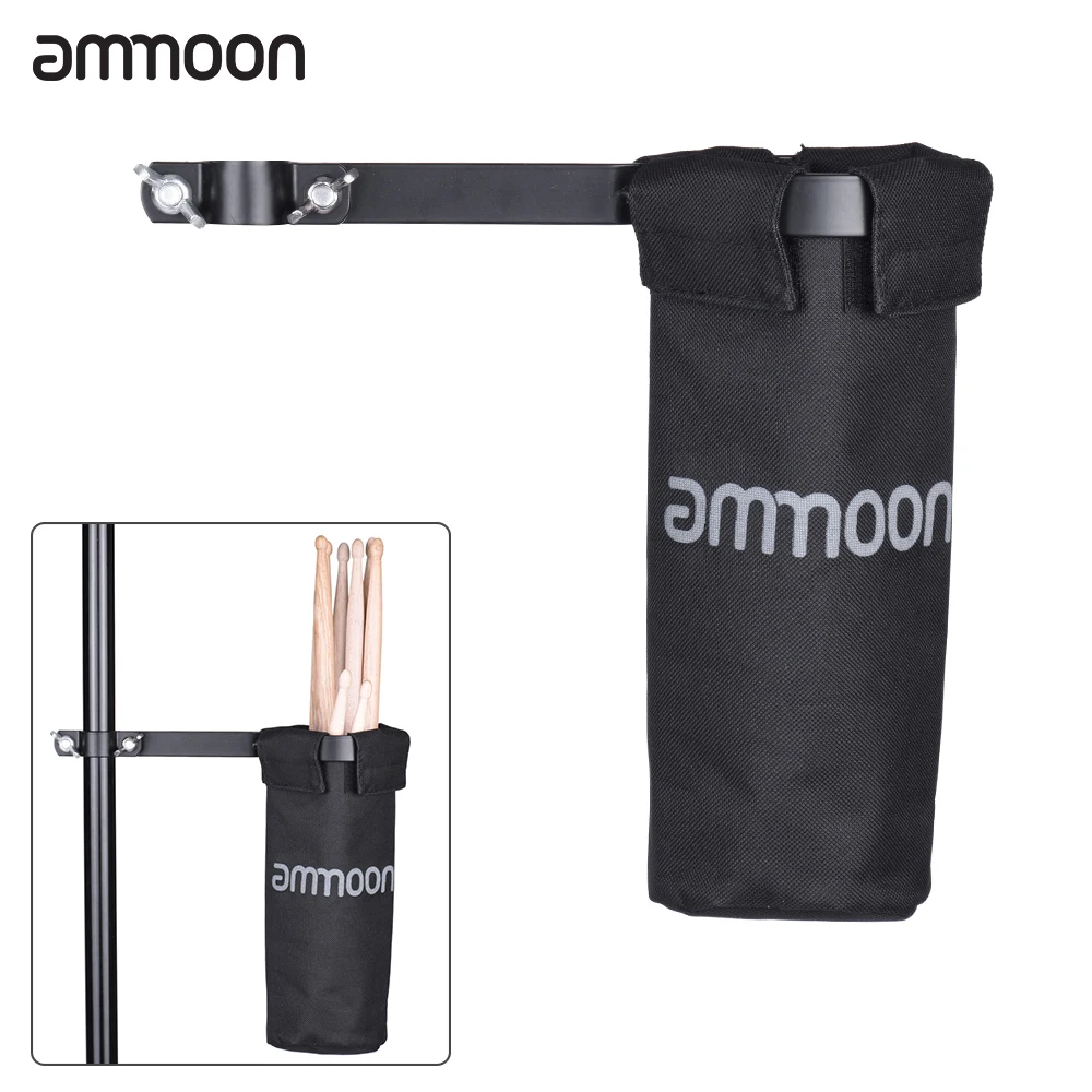 Ammoon чехол для барабанных палочек барабанная палочка держатель 600D с зажимом из алюминиевого сплава для барабанной стойки