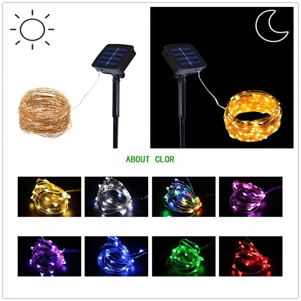 20M 200 LED Solar Strip Light Home Garden Copper Wire Light String Fairy Outdoor Solar Powered Christmas Party Decor