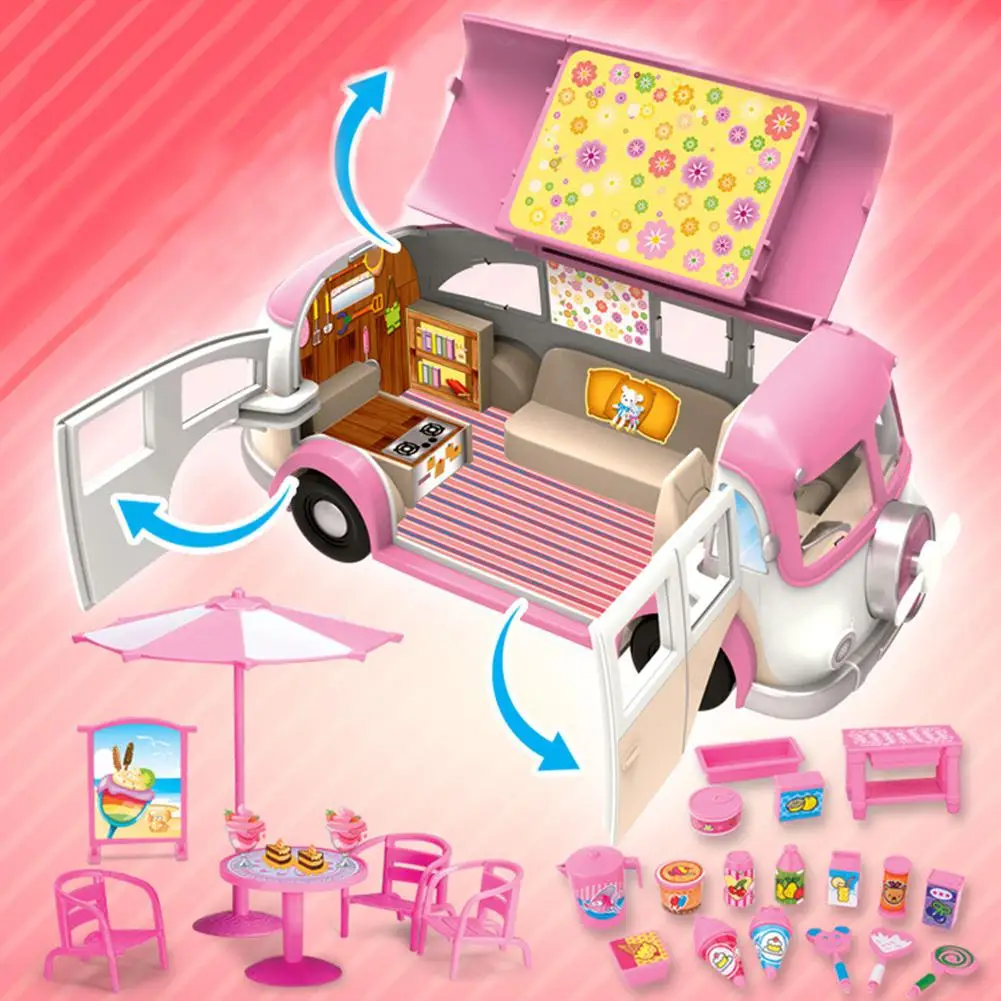 

None Kids ABS Plastic House Car Camping Picnic Tool Interactive Game Toys for 3+ Years Old Children Birthday/Festival Gift