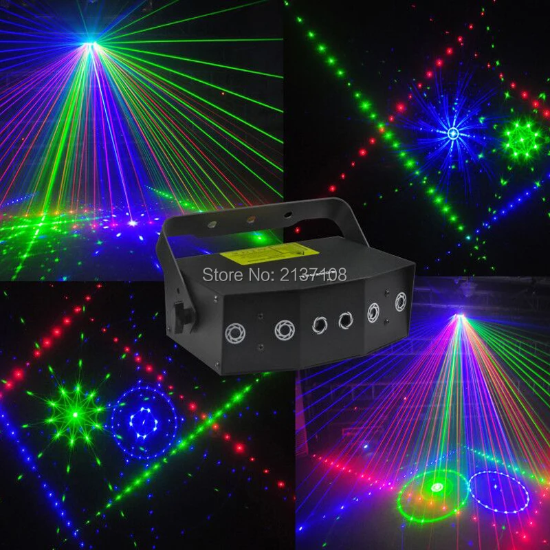 RGB светодиодные анимационные лазерные огни DMX512 Luz DJ диско декор для домашней