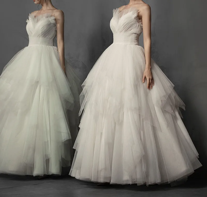 BacklakeGirls/Новинка года; Vestidos De Novia Cortos; многослойное свадебное платье трапециевидной формы из тюля с глубоким v-образным вырезом без рукавов и с молнией сзади