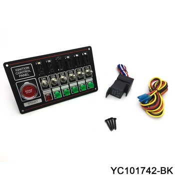 

Interruptor de carrera de 12V, arranque del motor de arranque del coche de carrera del accesorio, 6 luces indicadoras, 6 interru