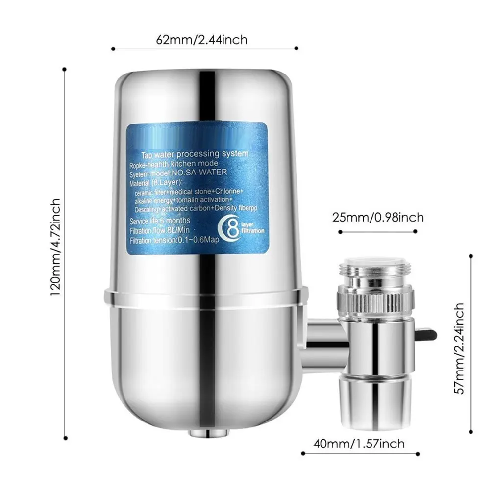 6л бытовой кухонный водопроводной очиститель воды фильтр для кухни для здоровья передний активированный угольный кран питьевой фильтр