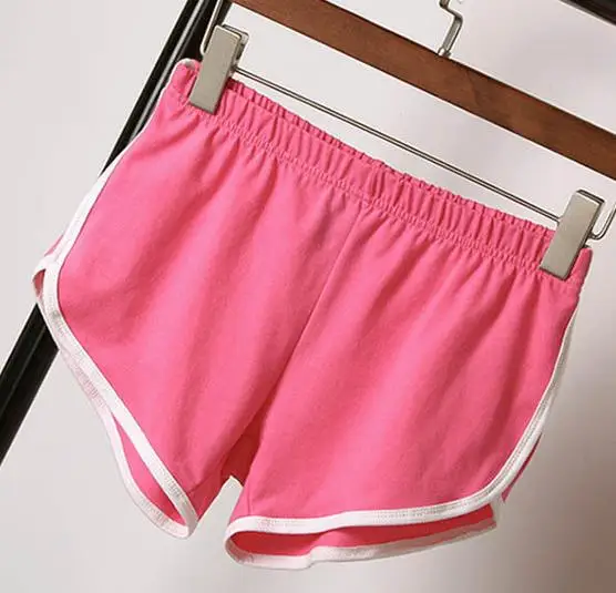 Простые Женские Повседневные Шорты Для Фитнеса Йоги Спортивные шорты женские эластичные свободные прочный мягкий хлопок модные шорты для йоги - Color: Pink