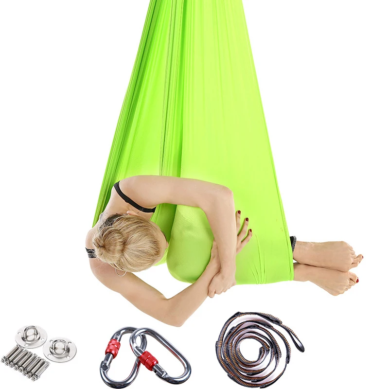 Aerial Silks Equipment Yoga Swing Silk Fabric Tissues Yoga Hammock Medium Stretch for Acrobatic Dance Aerial Silk Inversion Tool