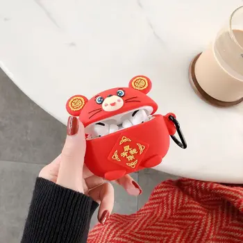 

Soft Silicone Earphone Case Cute Lucky Mouse Protective Cover for Airpods Pro