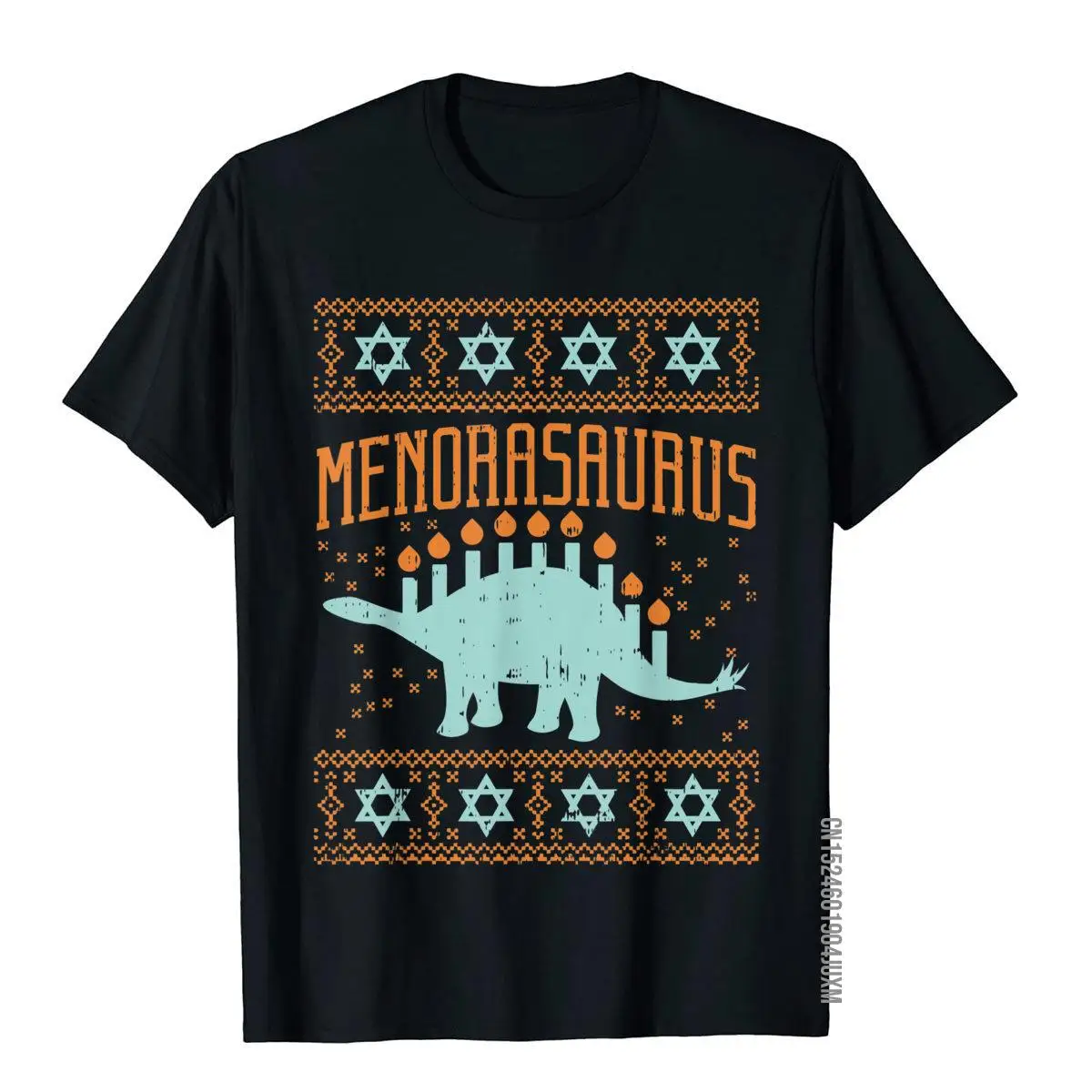 Menorasaurus Shirt Funny Hanukkah Dinosaur Menorah Gift T-Shirt__97A2932black