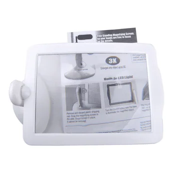 

Handsfree 3X Reading Full-page Magnifier 2 LED Magnifying Loupe Glasses Desktop Light DJA88