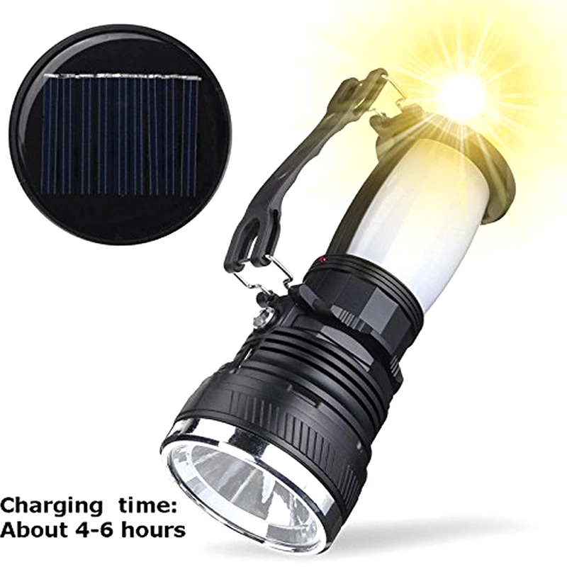 

Solar Power LED Flashlight USB Rechargeable Torch Camping Tent Light Lamp Lantern WWO66