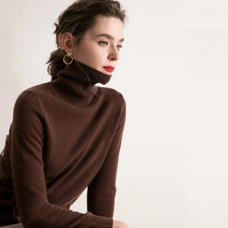 

Diwish Turtleneck Pullover Women Sweater Solid Full Femme Clothes Spring Basic Winter Shirt Slim Fit Women Sweaters 2019 Cheap