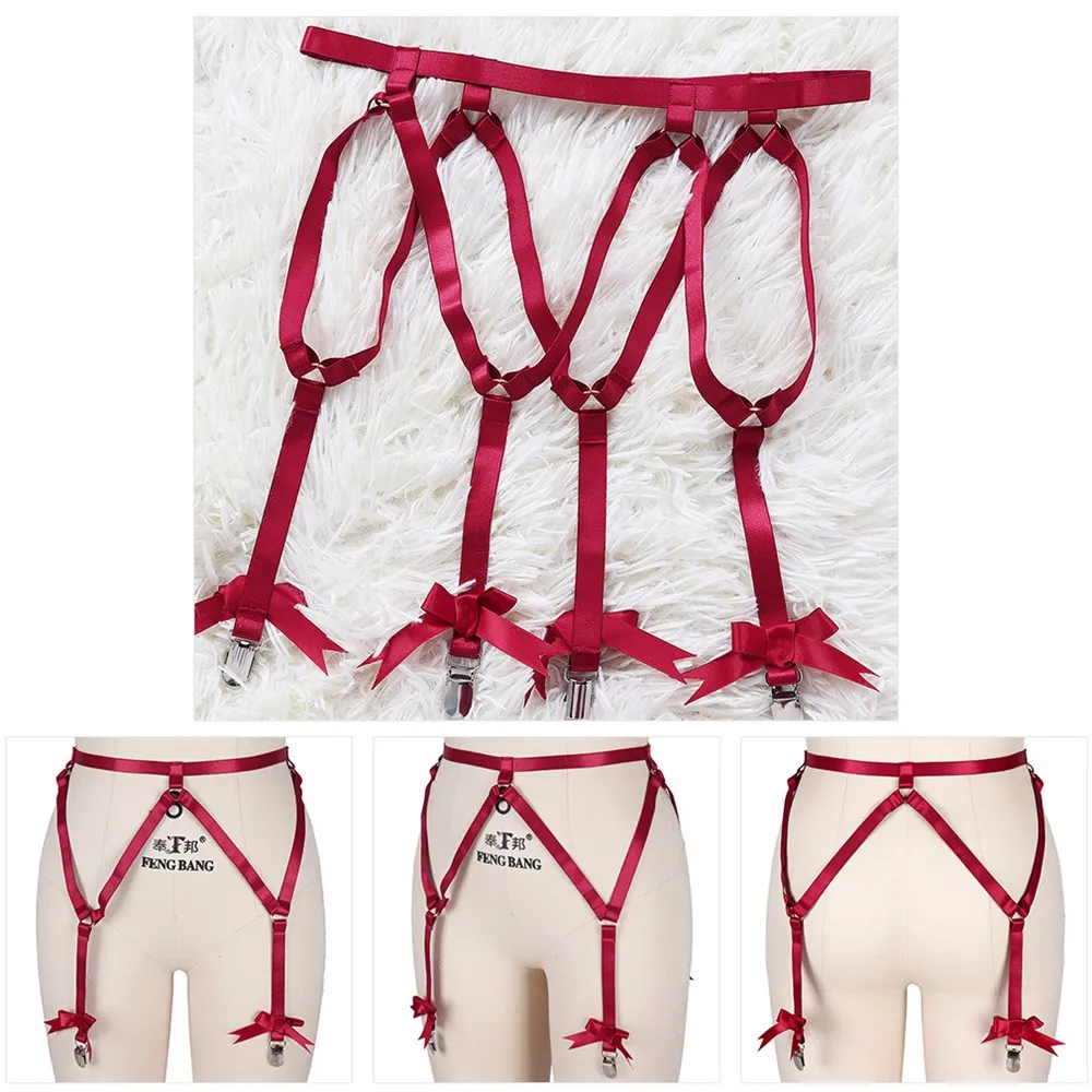 

Аксессуар в виде металлической цепочки с бантом, сексуальные готические бретельки для тела, подвязки на бедра с талией до ног, эротическое женское эротическое белье