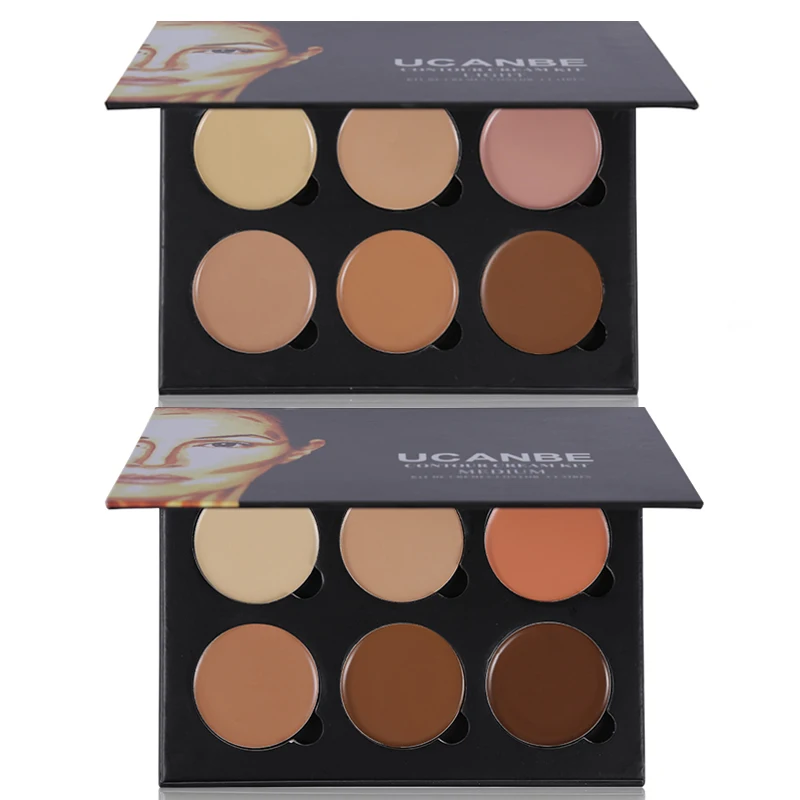 

UCANBE Brand 6 Colors Cream Concealer Palette Base Makeup Corrector Camouflage Bronzer Contour Highlight Face Concealer Cream