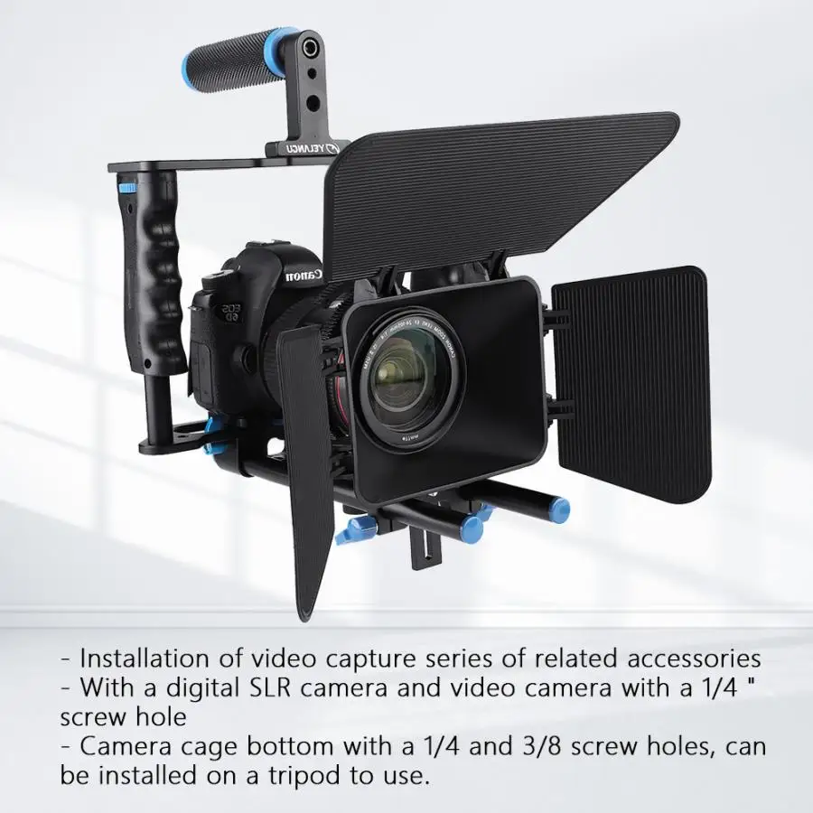 YELANGU C200 профессиональная DSLR установка видеокамеры Стабилизатор поддержка клетка/Матовая коробка/фоллоу фокус с 1/4 3/8 винтовыми отверстиями