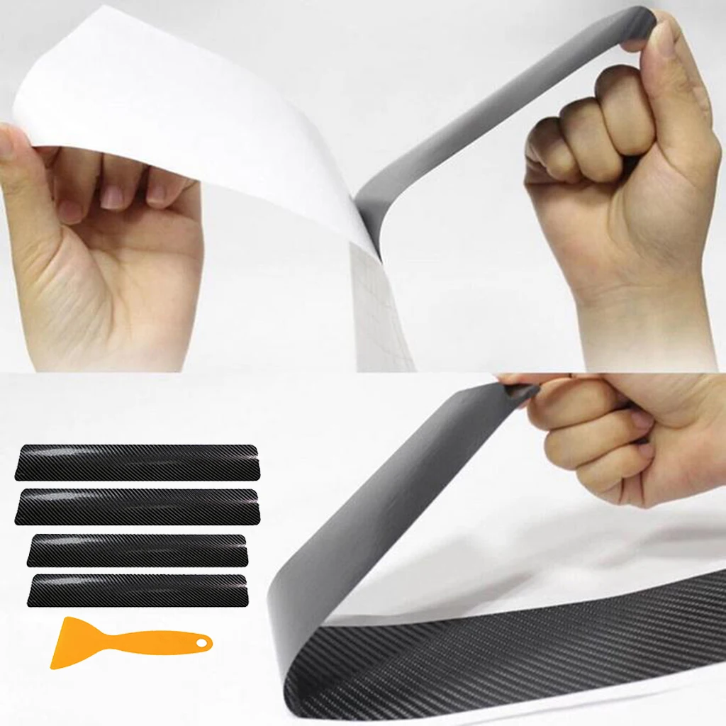 Car Door Sill Sticker Cover Plate Scuff Plate Cover Black Vehicle RV Parts