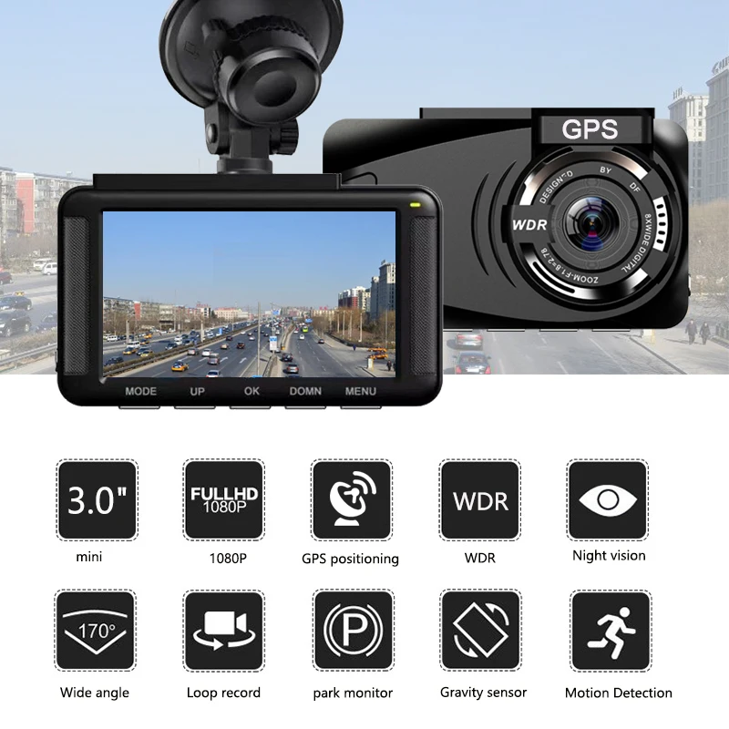 Jiluxing X06S FHD 1080P gps позиционирование Автомобильный видеорегистратор скорость мини видеорегистратор авто регистратор ночное видение циклическая запись