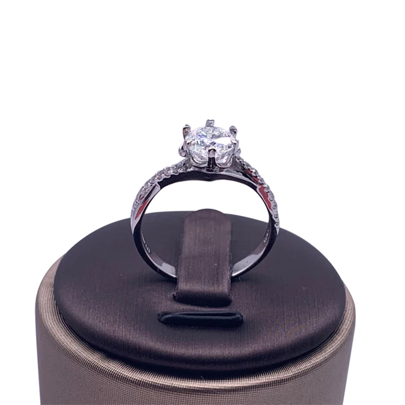 18K Moissanite кольцо Lab Grown Белое золото 6,5 мм 8 мм 9 мм помолвка юбилей EF цвет Folower Форма кольцо для влюбленных