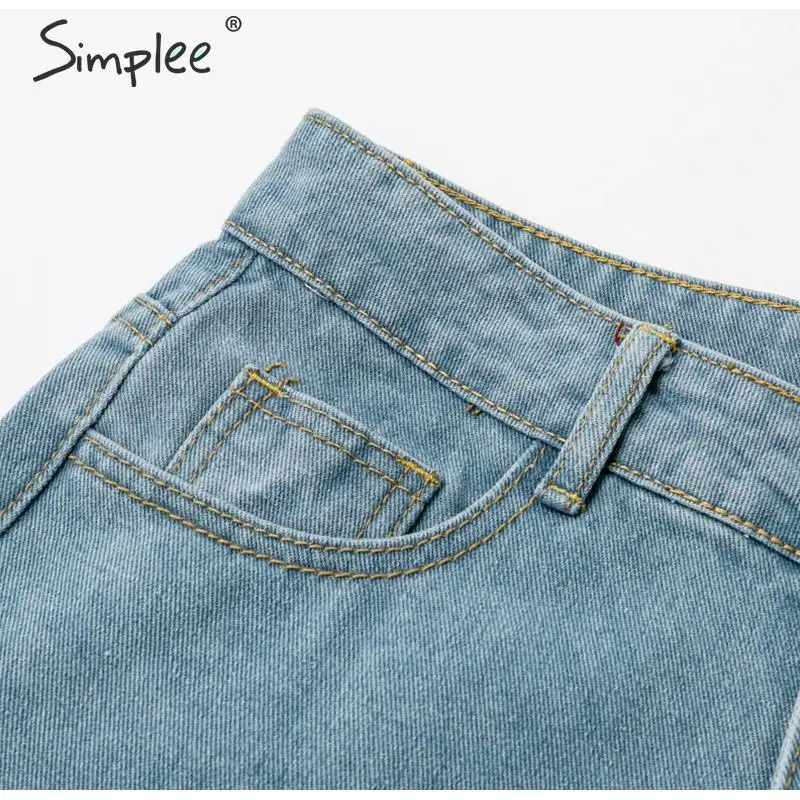 Simplee женские молнии прямые брюки пуш-ап джинсы средней талии пуговицой брюк осень зима уличная женская одежда