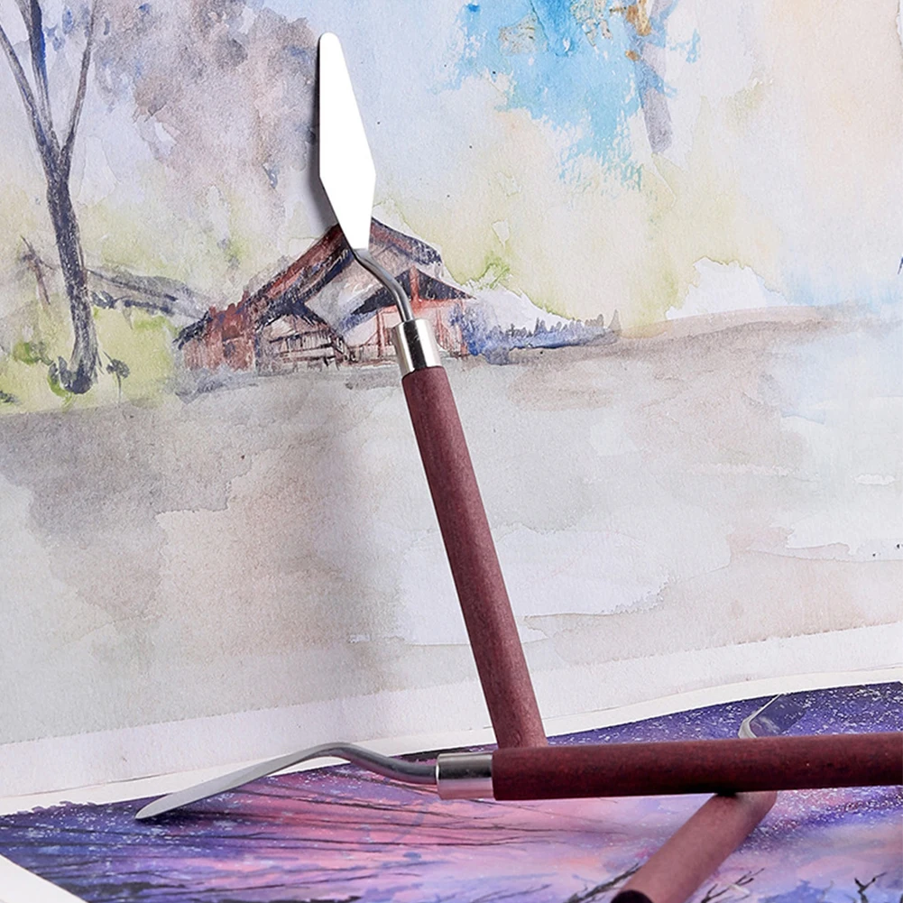 7Pcs/Set Stainless Steel Oil Painting Knives Artist Crafts Oil Painting Scraper Different Size Palette Spatula Art Tool Kit