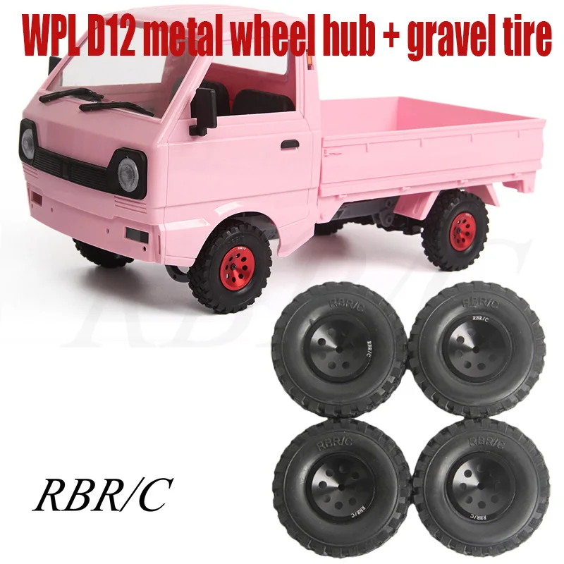 4pcs/set RBR/C  Plastic Wheel Hub Tires for WPL D12 Drift Mini Truck RC Car R505 