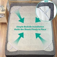 4 шт./компл. эластичный лист для кровати Захваты ремень крепеж простыня зажимы для матраса покрывало держатель для дивана фиксация гаджеты 4 шт./компл. эластичный лист для кровати Захваты ремень крепеж простыня зажимы для матраса покрывало держатель для дивана фиксация гаджеты