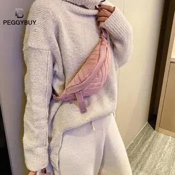 

Velvet Plaid Waist Fanny Pack Women Lady Belt Chest Handbags Shoulder Purse Women Solid Color Crossbody Chest Bag Dropshipping