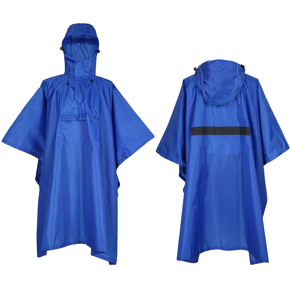 Men Women Raincoat Waterproof Rainwear Rain Coat Rainproof Poncho with Reflective Stripe Camping Fishing Motorcycle | Спорт и