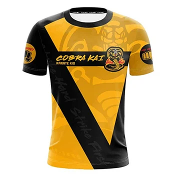 

Super Hero DC Karate Kid Printed Men Short Sleeve Shirt Cosplay Yellow Trainee Cosplay Costume Short Sleeve Tops For Male