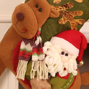 

1 X Christmas Stocking Sock Santa Claus Candy Gift Bag Xmas Tree Hanging Decor