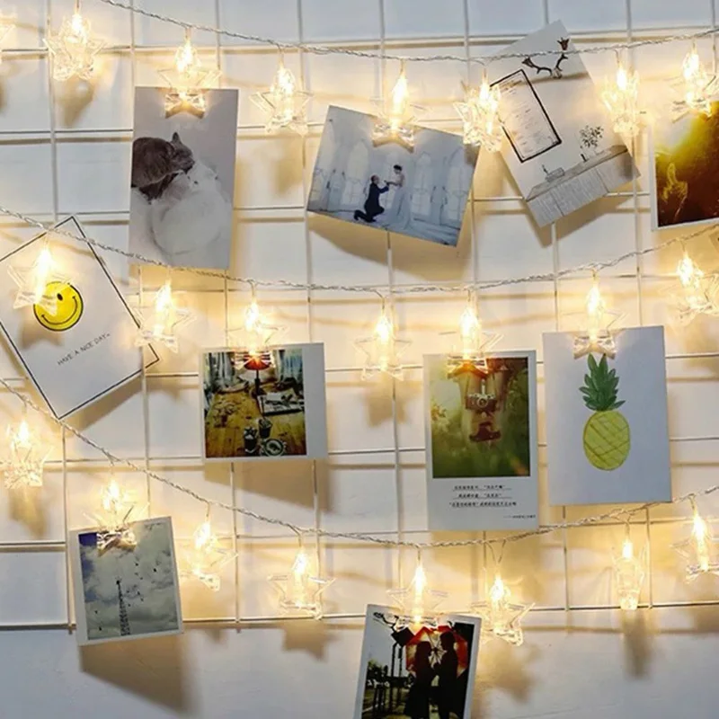 

DIY 1.5M/3M/5M Farry Lights Photo Clip LED Multicolor String Light Christmas Garlands Christmas Wedding Home Garden Decoration