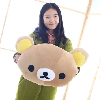 

Rilakkuma plush pillow Contains a blanket cute Brown bear Hand warmer soft Cushion houseware gifts