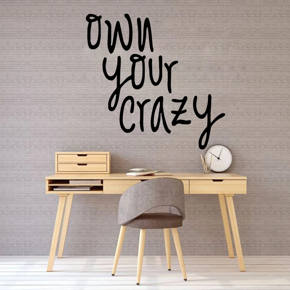 NEW own your crazy Wall Stickers Animal Lover Home Decoration Accessories For Decor Party Wallpaper | Дом и сад