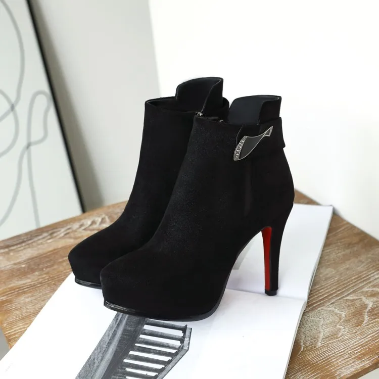 

Big Size 9 10 11 12 boots women shoes ankle boots for women ladies boots shoes woman winter Water drill side zipper