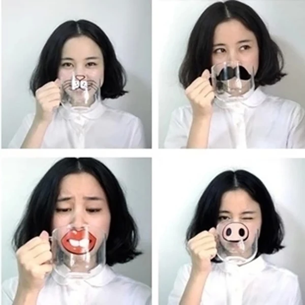 540Ml Novelty Glass Cup Mugs Coffee Tea Milk Breakfast Mug Creative Gifts