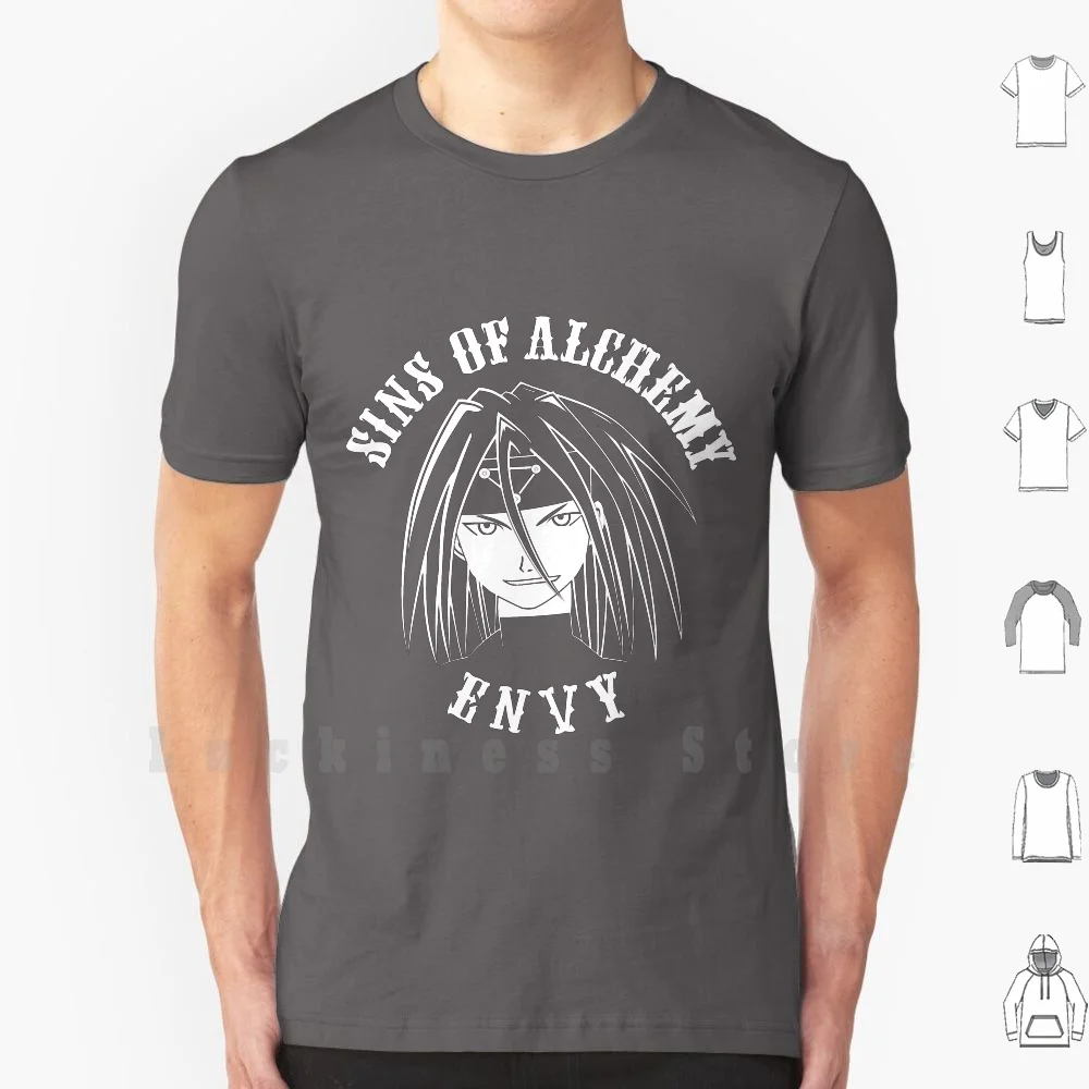 Sins Of Alchemy - Envy T Shirt Print For Men Cotton New Cool Tee Alchemy Alchemist Patch Biker Club Anime Manga Full Metal