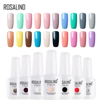 

ROSALIND Gel Polish Hybrid Varnishes Nail Manicure 15ml Color UV LED Gel Semi Permanent Nails Soak Off Gel Lacquer Base Top Coat