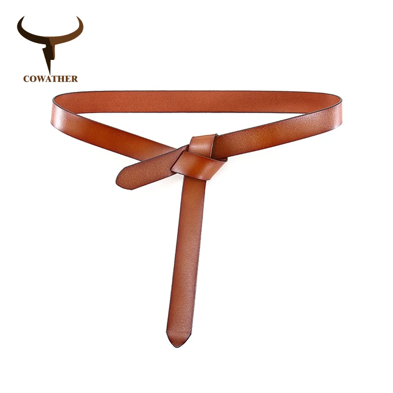 PL230 camel COWATHER, женский ремень из коровьей кожи, Модный Ретро стиль, высокое качество, роскошный бренд, женский ремень из воловьей кожи, однотонный дизайн - Цвет: PL230 camel