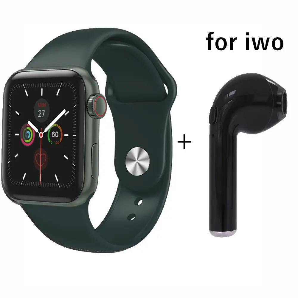На весь день яркий дисплей 1:1 серии 5 Смарт часы 40 мм браслет для мужчин и женщин для IOS Android PK Iwo10 W54 W55 - Цвет: Green add H