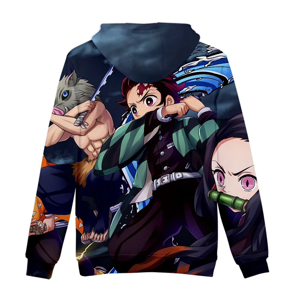 3D Demon Slayer Kimetsu no Yaiba Hoodies Men Women Sweatshirts Demon Slayer Hoodie Men's Hooded Black White Checkered Pattern